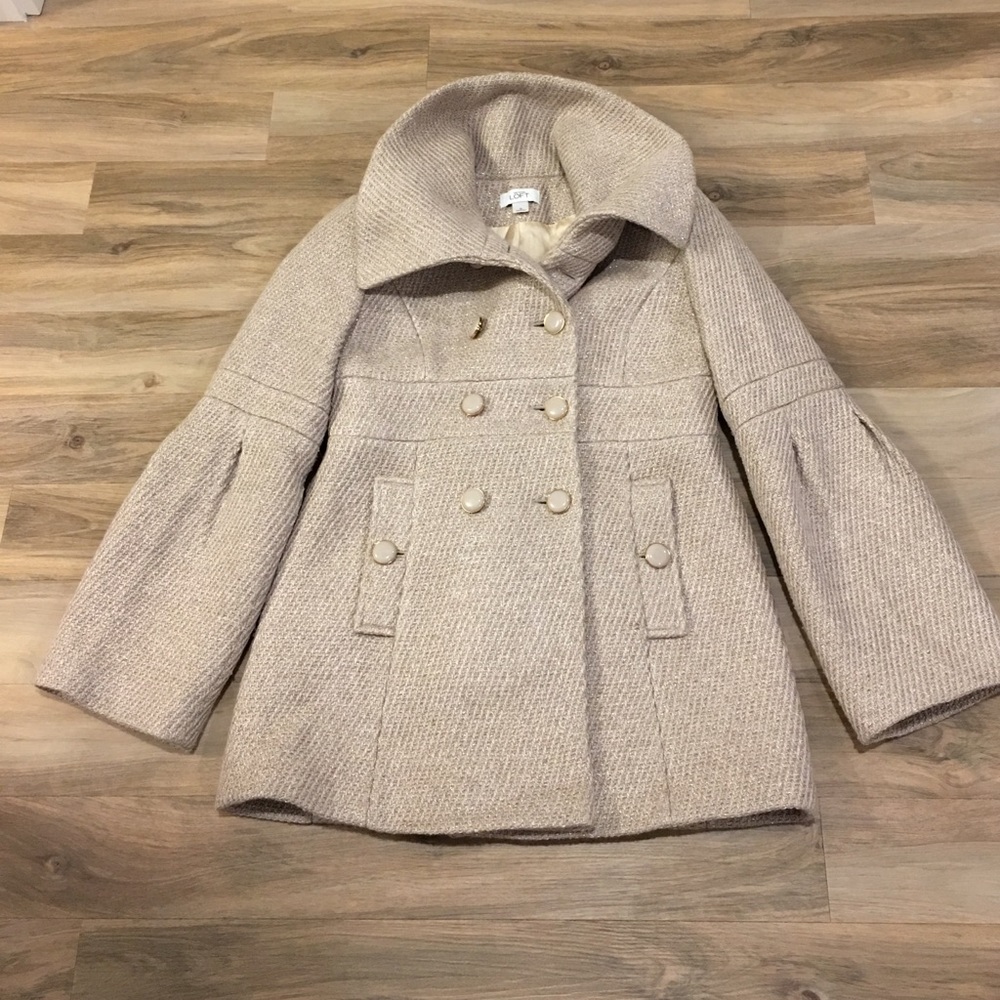 Ann Taylor Loft Coat Jacket. Cream. Bell Sleeves.